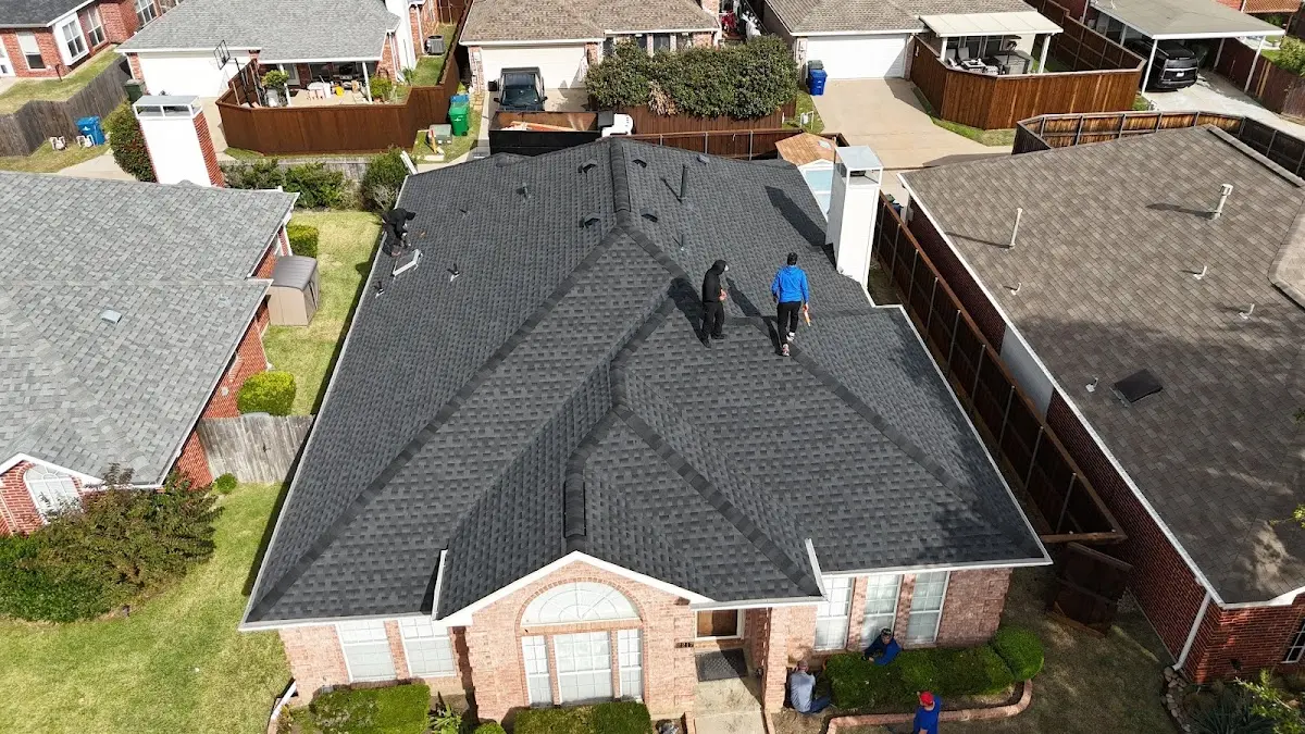 Slate & Tile Roof Repair work in progress on a Firebaugh property